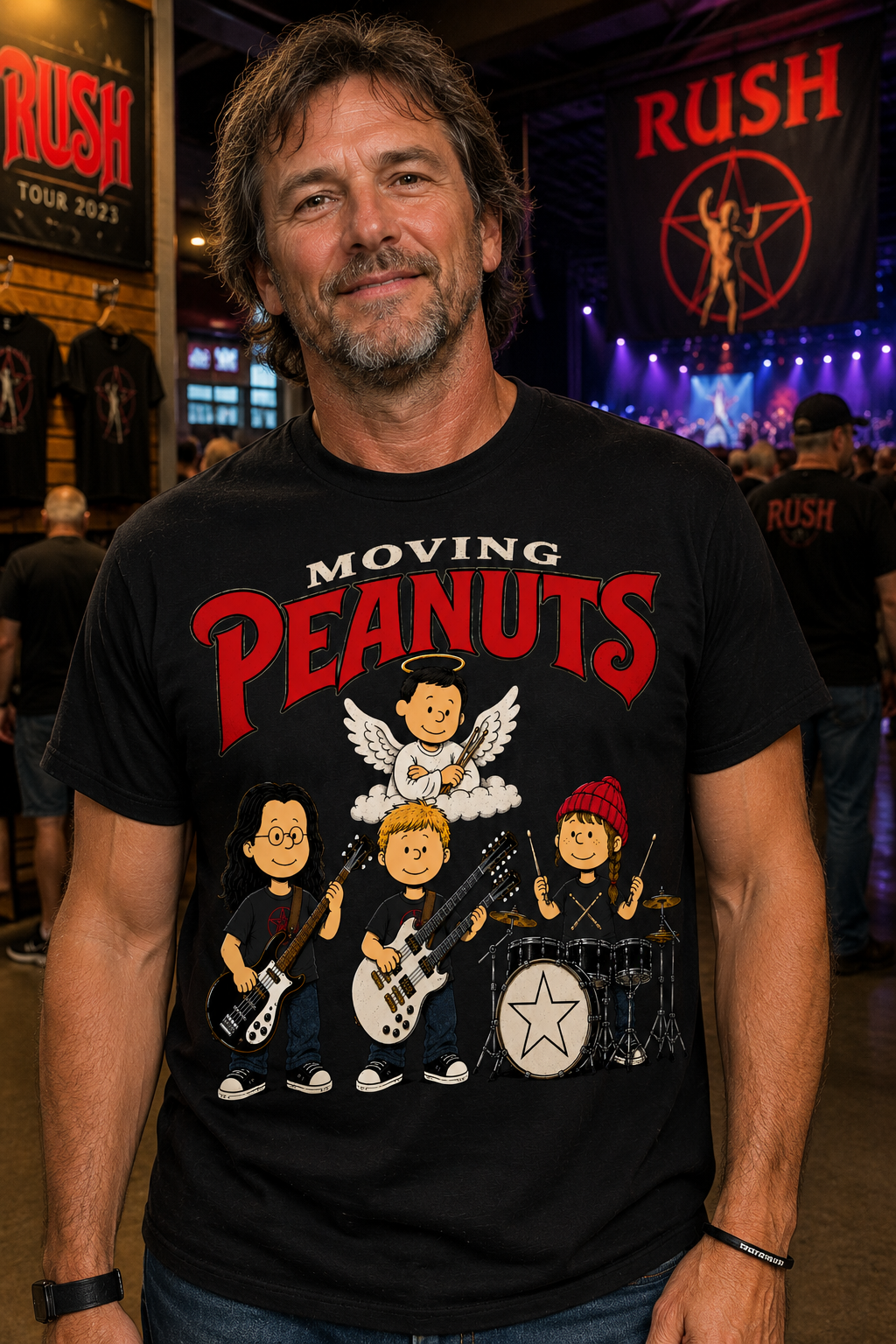 Moving Peanuts Tee | Rush-Inspired Progressive Rock Parody Shirt | Rushmore Collection