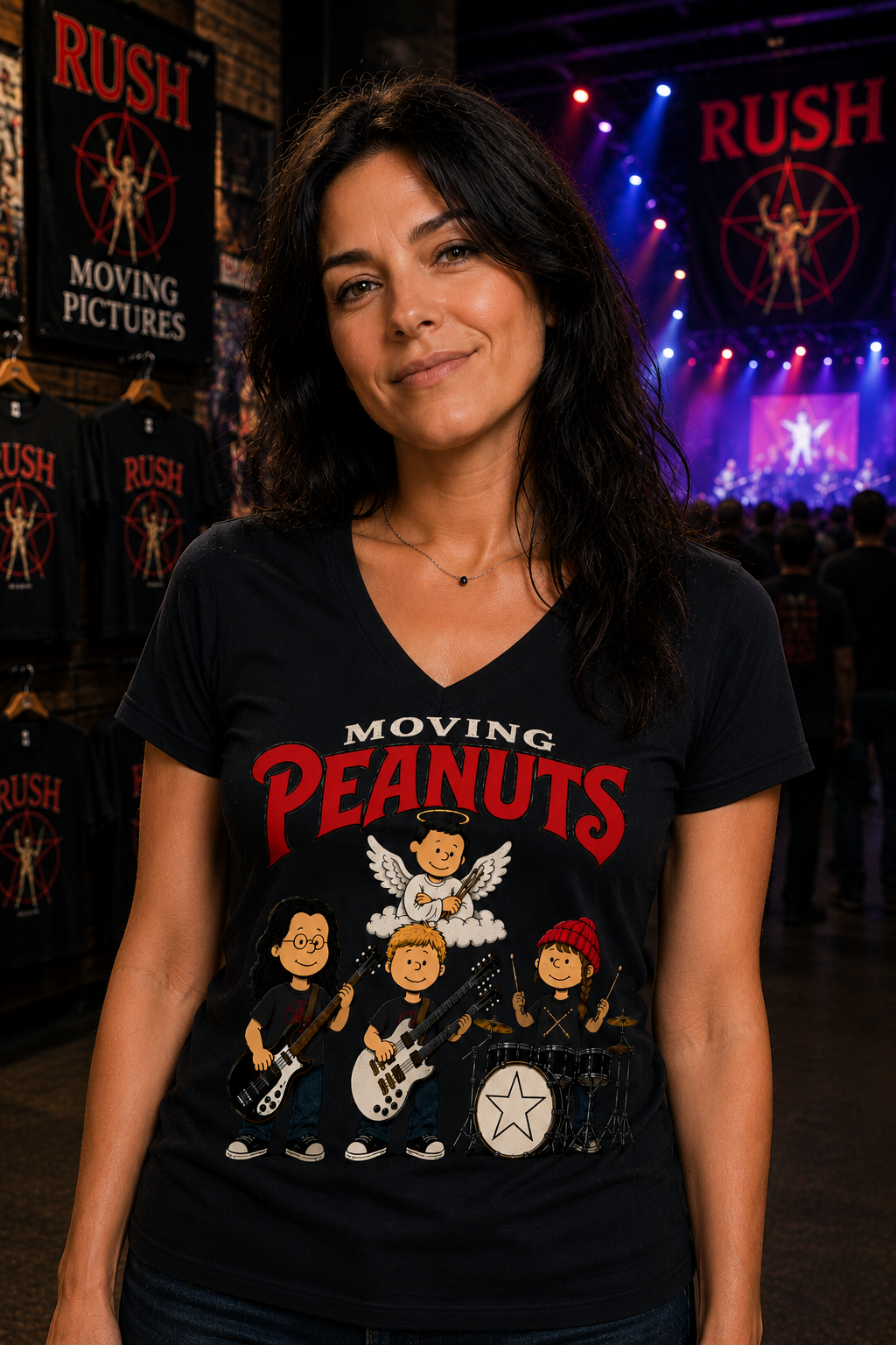 Moving Peanuts V-Neck | Rush-Inspired Progressive Rock Parody Shirt | Rushmore Collection