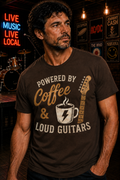 Powered by Coffee & Loud Guitars T-Shirt