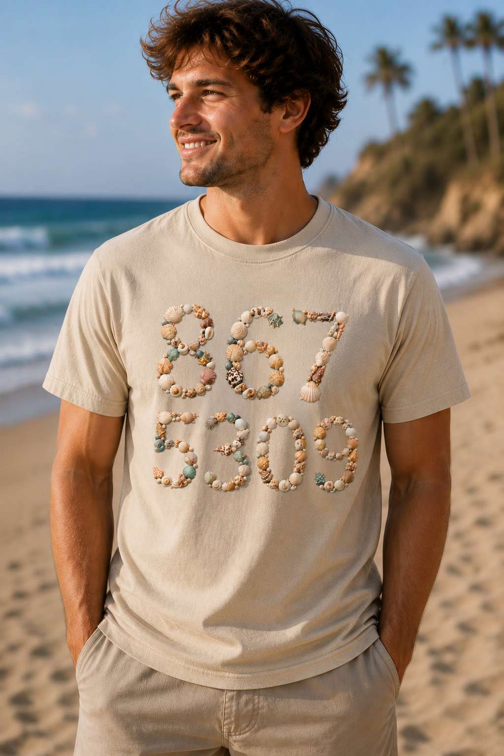 Vintage Vibes Nostalgia 867 5309 Seashell Mosaic T-Shirt