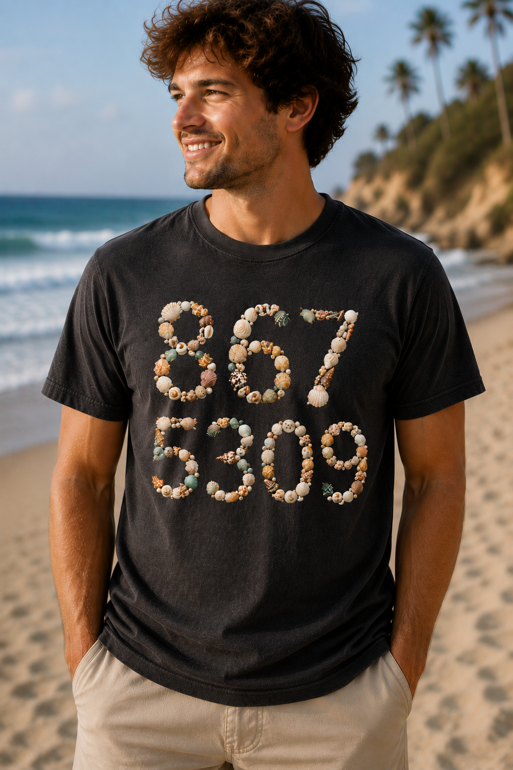 Vintage Vibes Nostalgia 867 5309 Seashell Mosaic T-Shirt