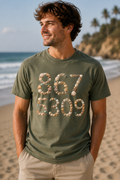 Vintage Vibes Nostalgia 867 5309 Seashell Mosaic T-Shirt