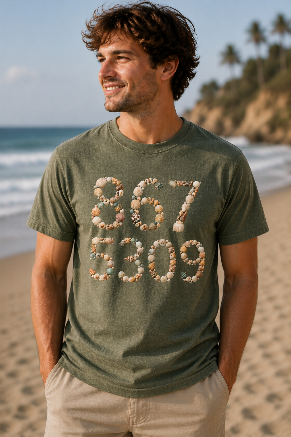 Vintage Vibes Nostalgia 867 5309 Seashell Mosaic T-Shirt