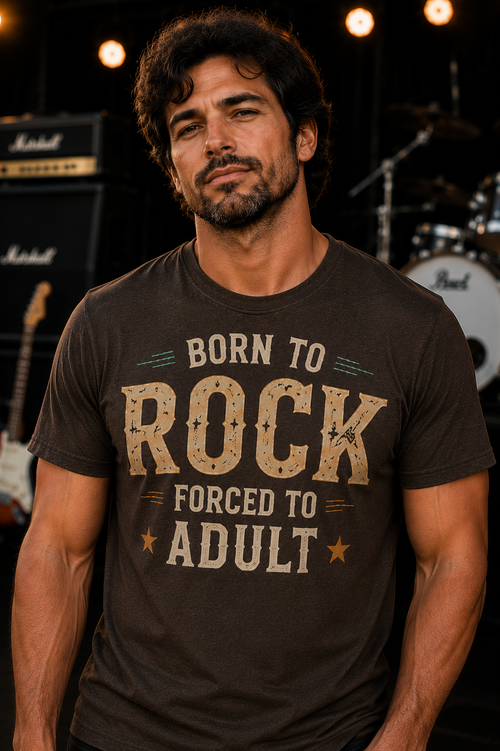 Born to Rock Forced to Adult Funny Music T-Shirt