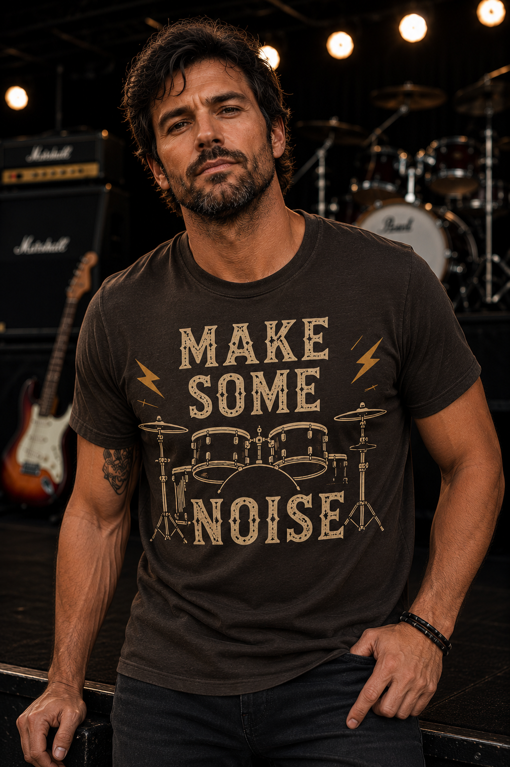 Make Some Noise Drummer Graphic T-Shirt