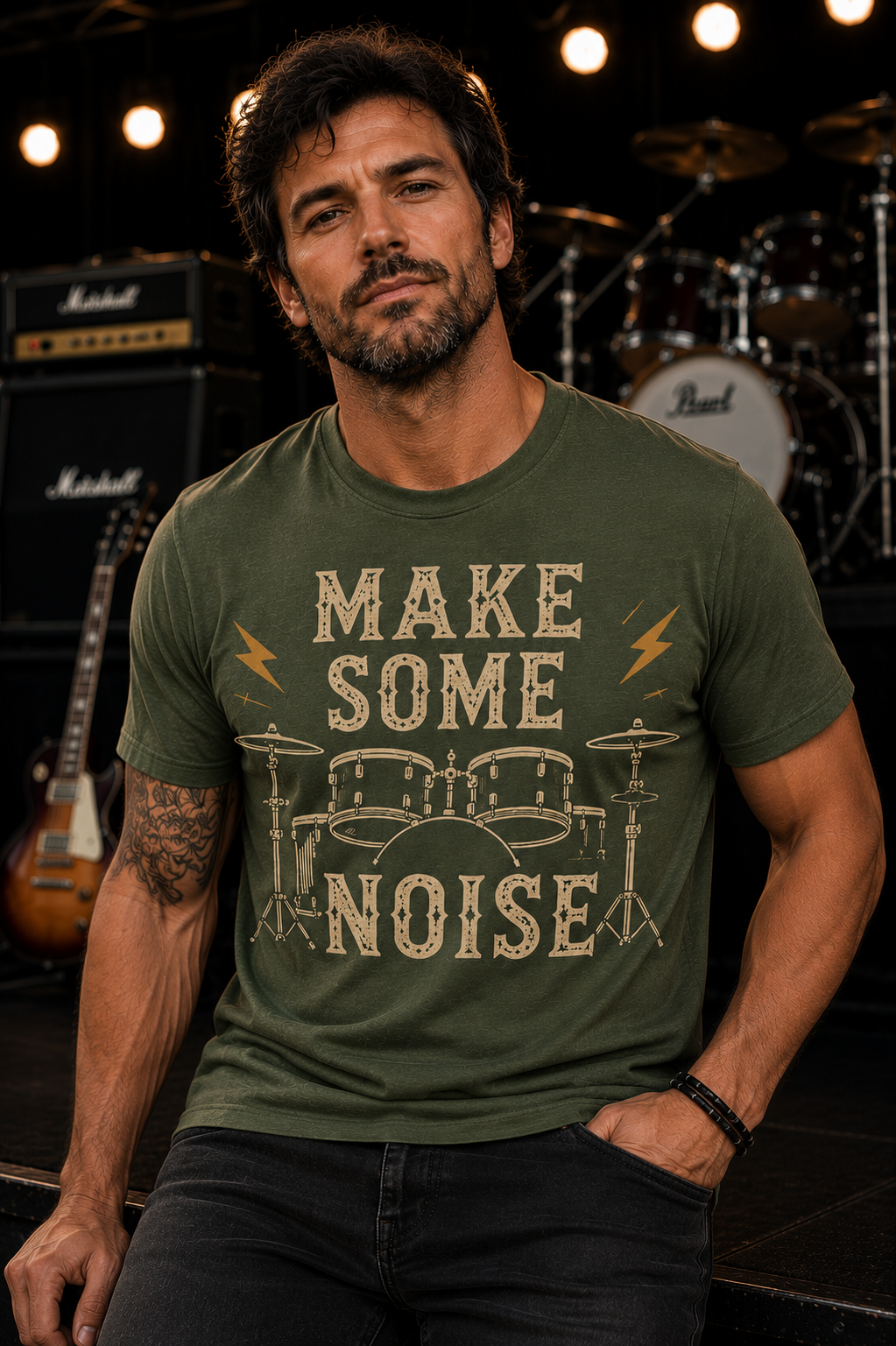 Make Some Noise Drummer Graphic T-Shirt