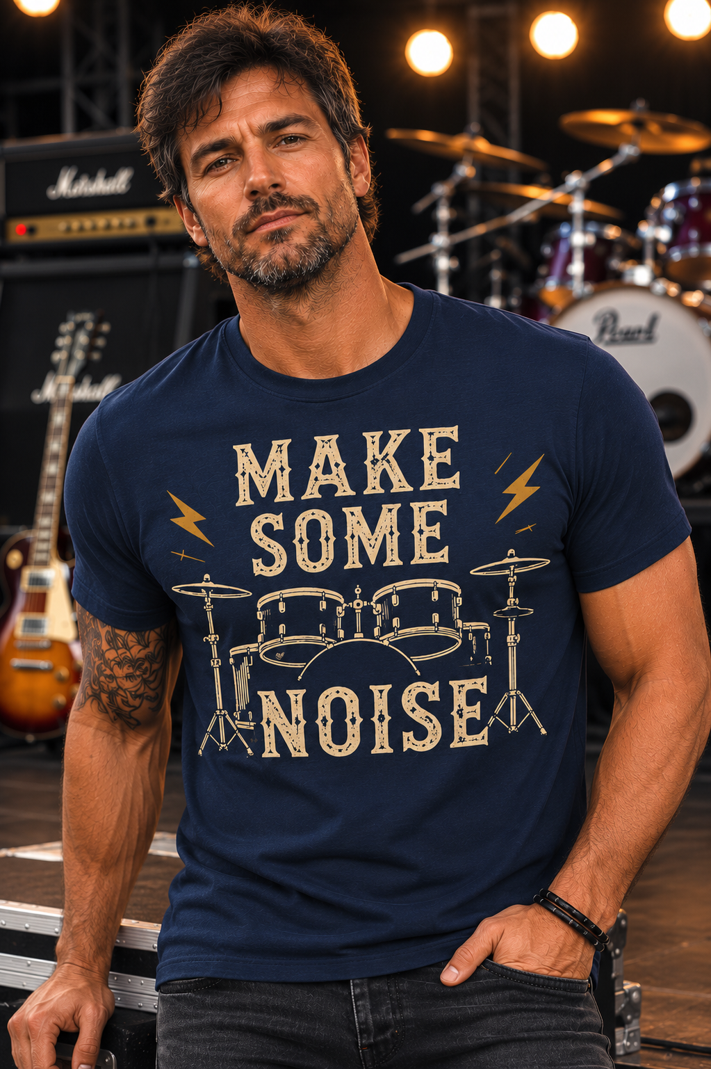 Make Some Noise Drummer Graphic T-Shirt