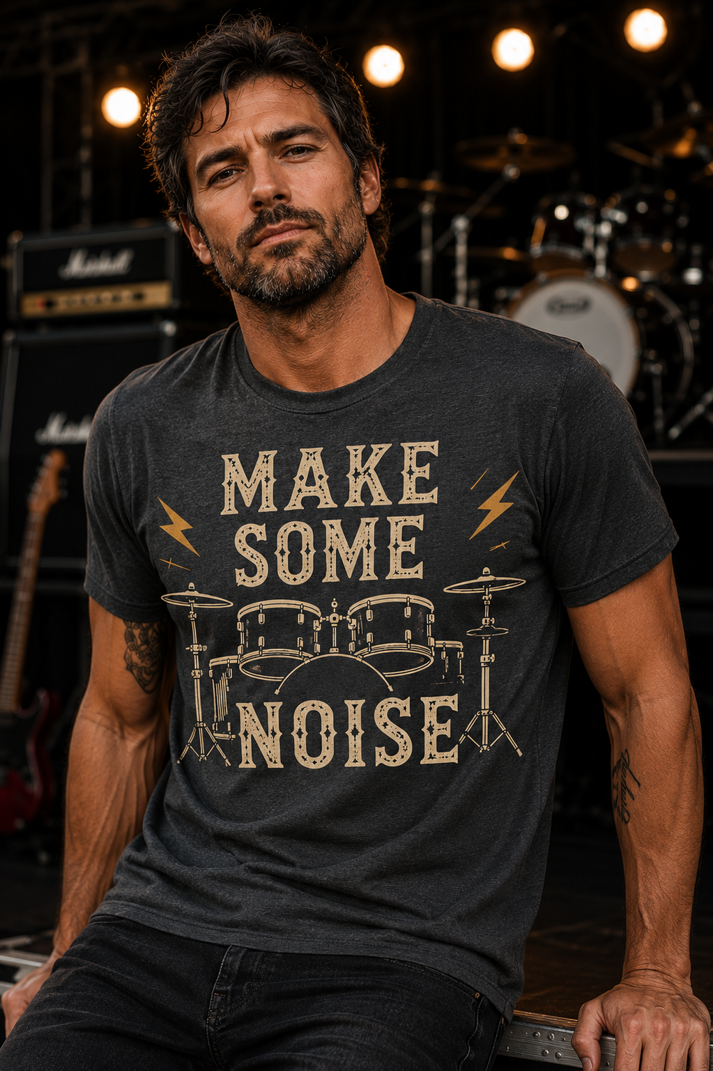 Make Some Noise Drummer Graphic T-Shirt