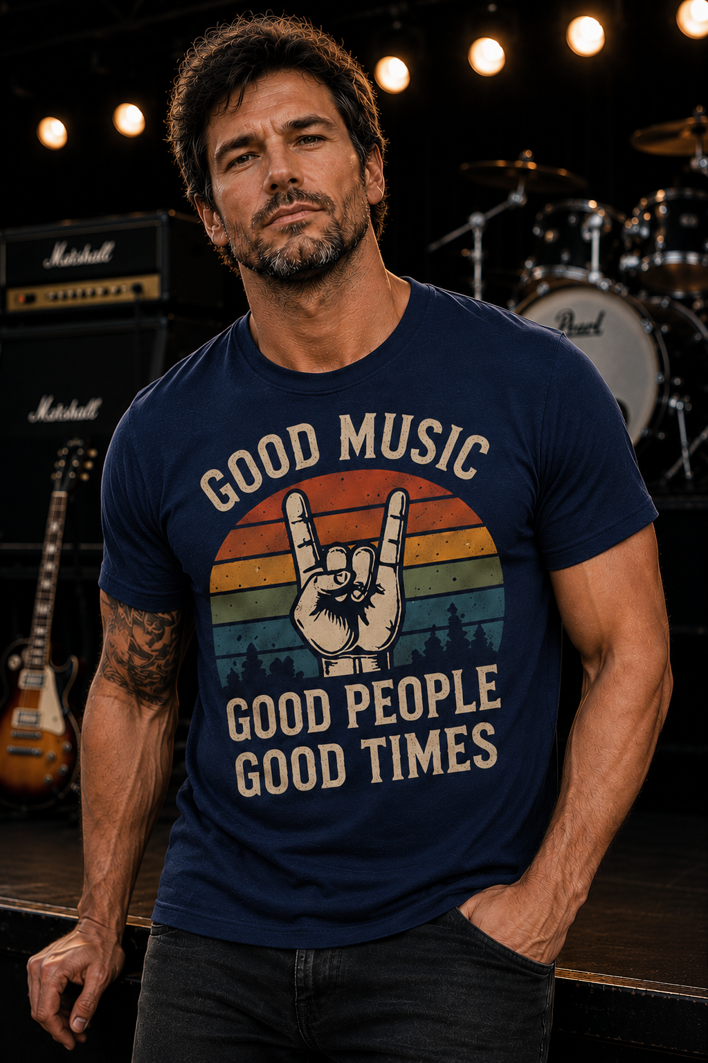 Good Music Good People Good Times Retro Music T-Shirt
