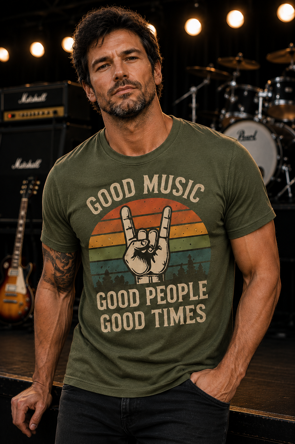Good Music Good People Good Times Retro Music T-Shirt