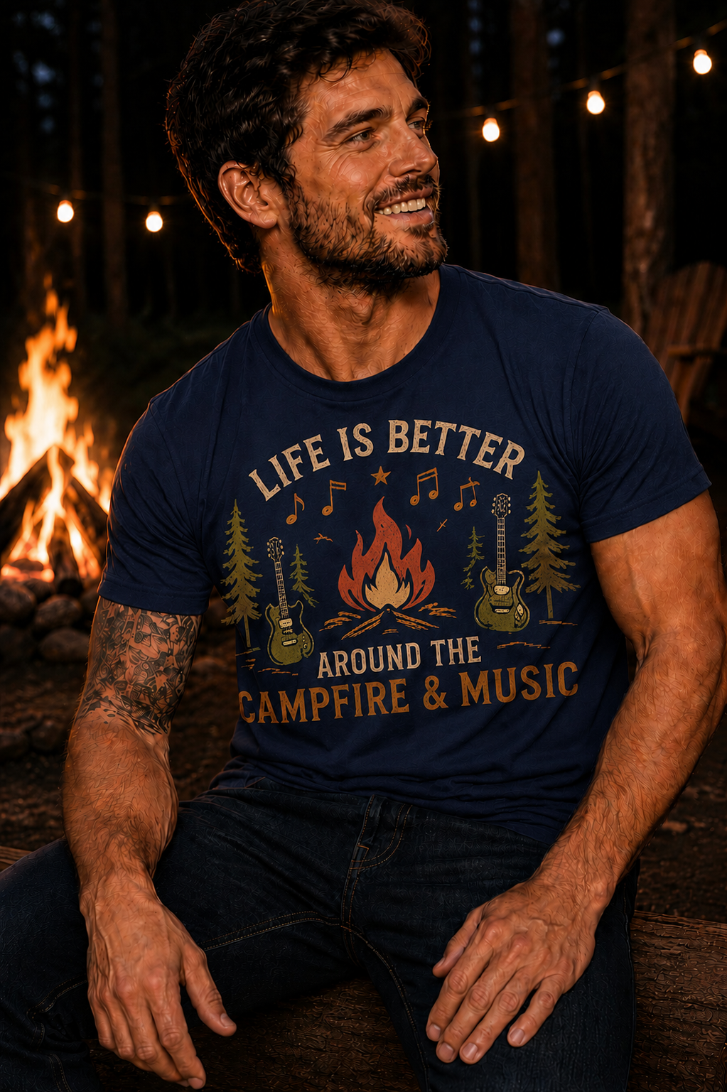 Life Is Better Around the Campfire & Music T-Shirt