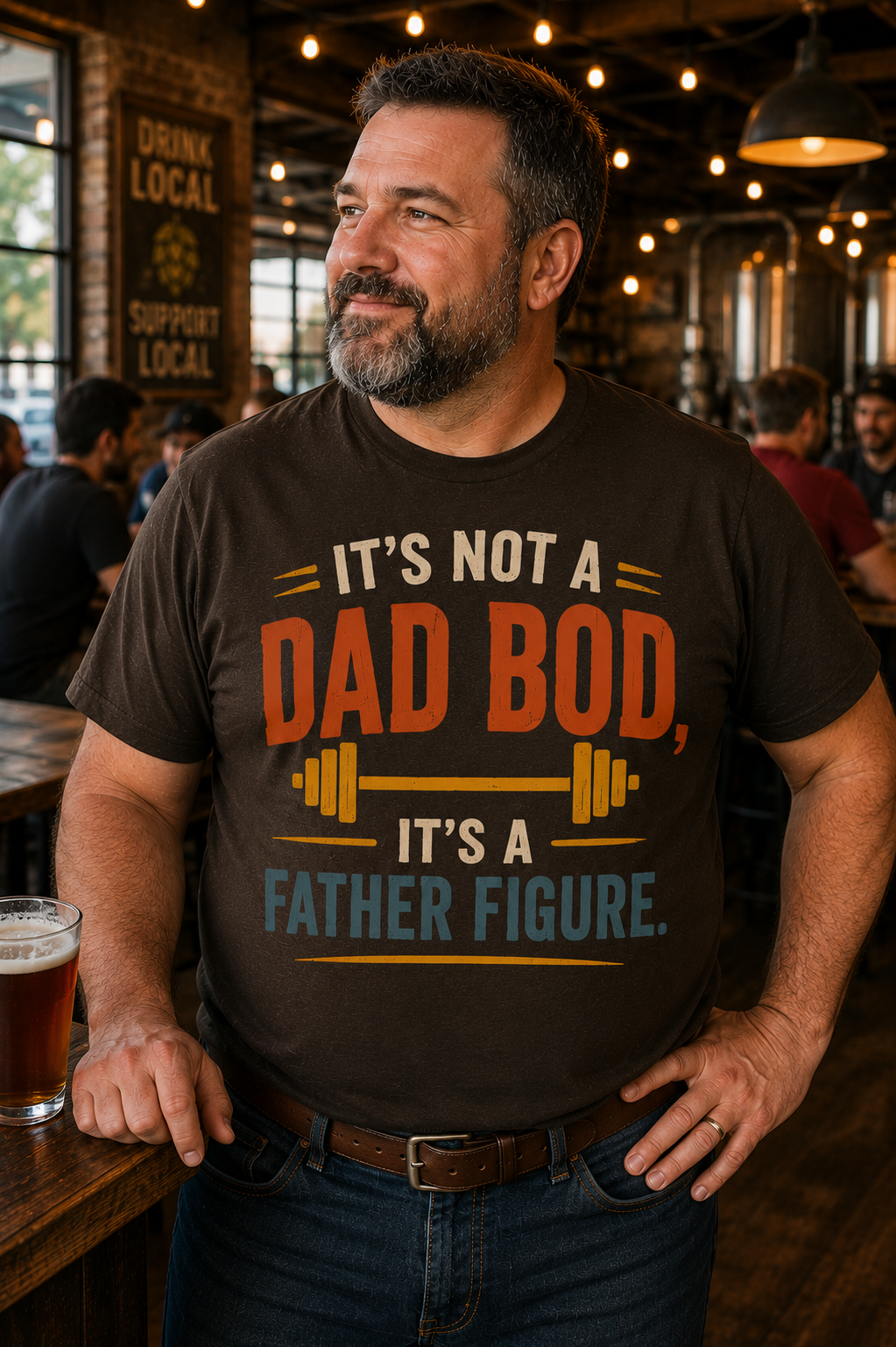 It's Not a Dad Bod, It's a Father Figure Barbell T-Shirt