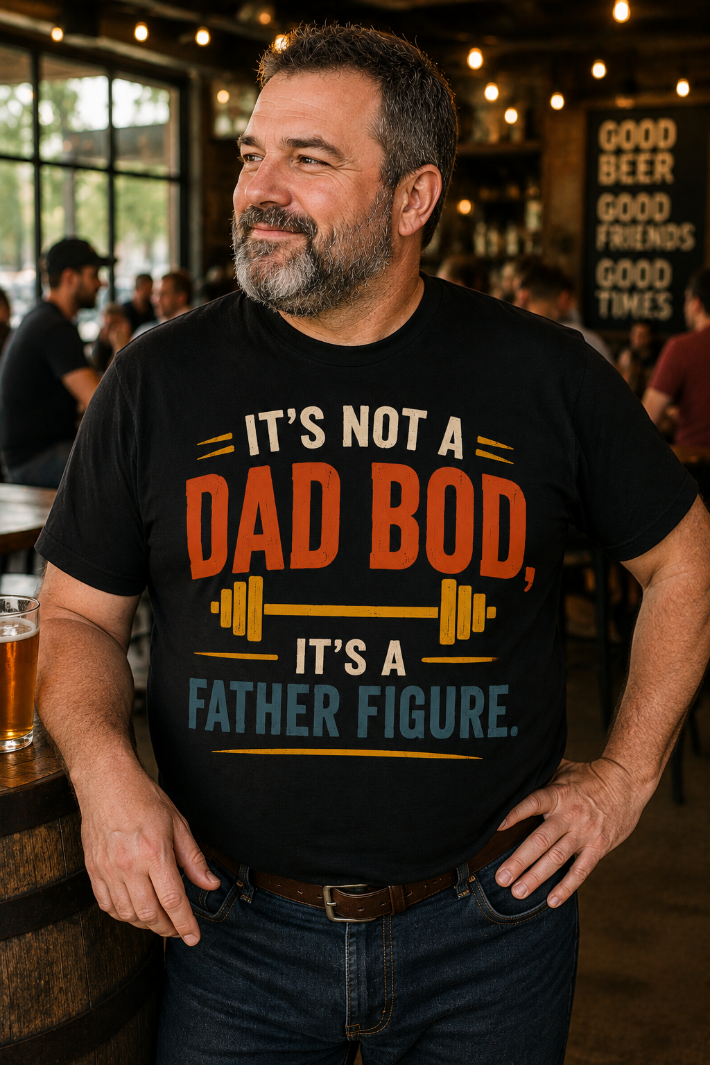 It's Not a Dad Bod, It's a Father Figure Barbell T-Shirt