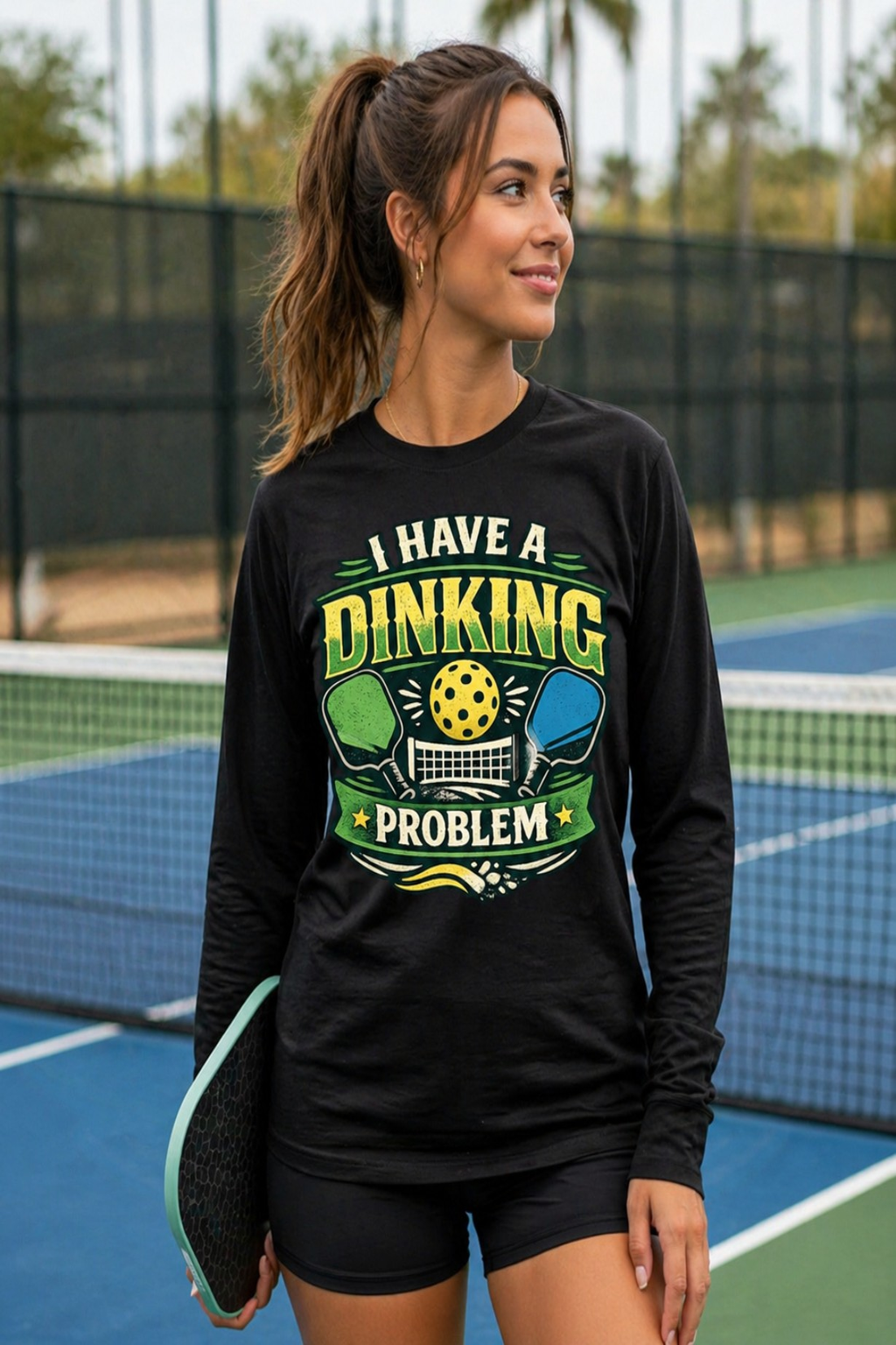 Pickleball 'I Have a Dinking Problem' Performance Long Sleeve Shirt