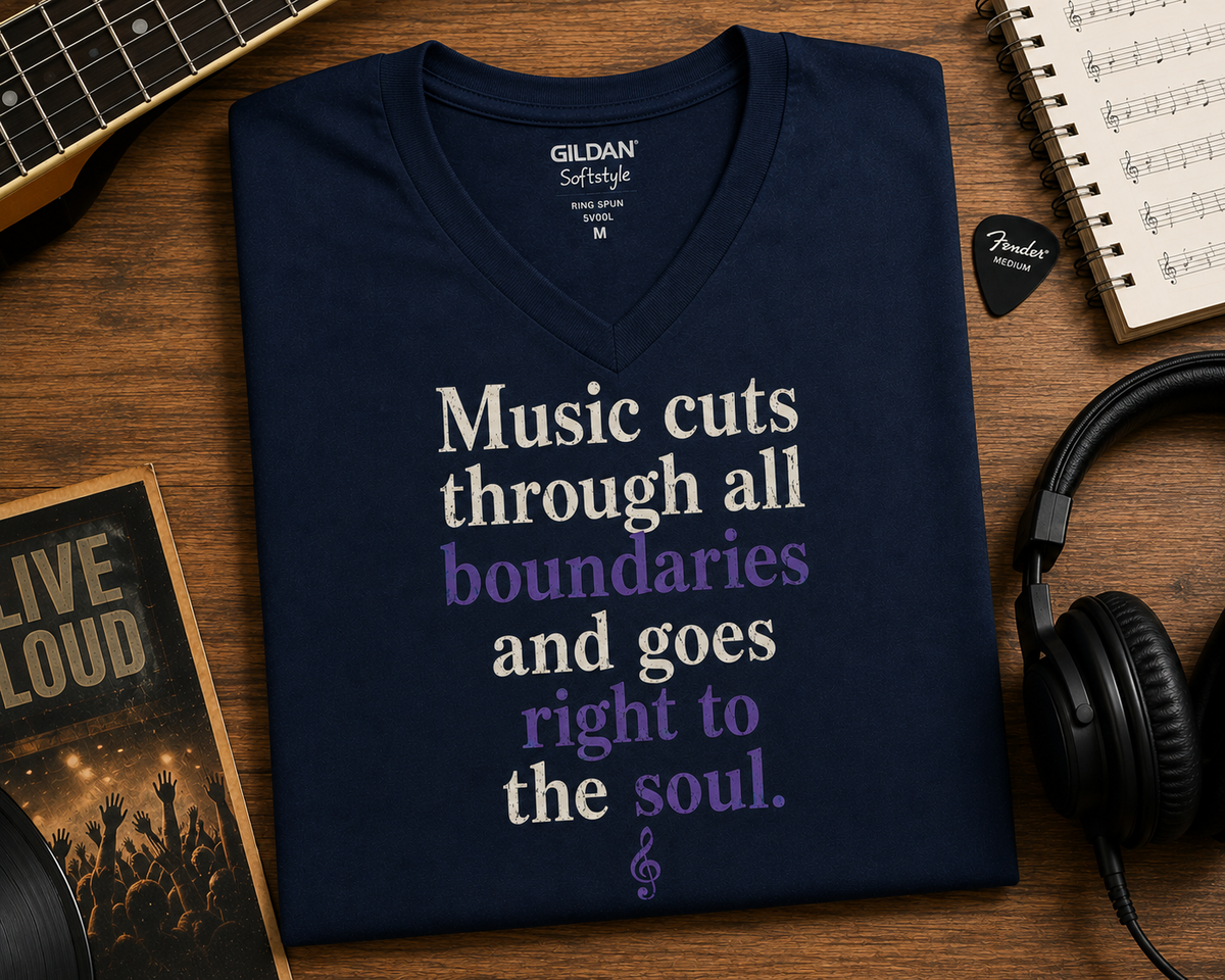 Music Cuts Through All Boundaries V-Neck Shirt