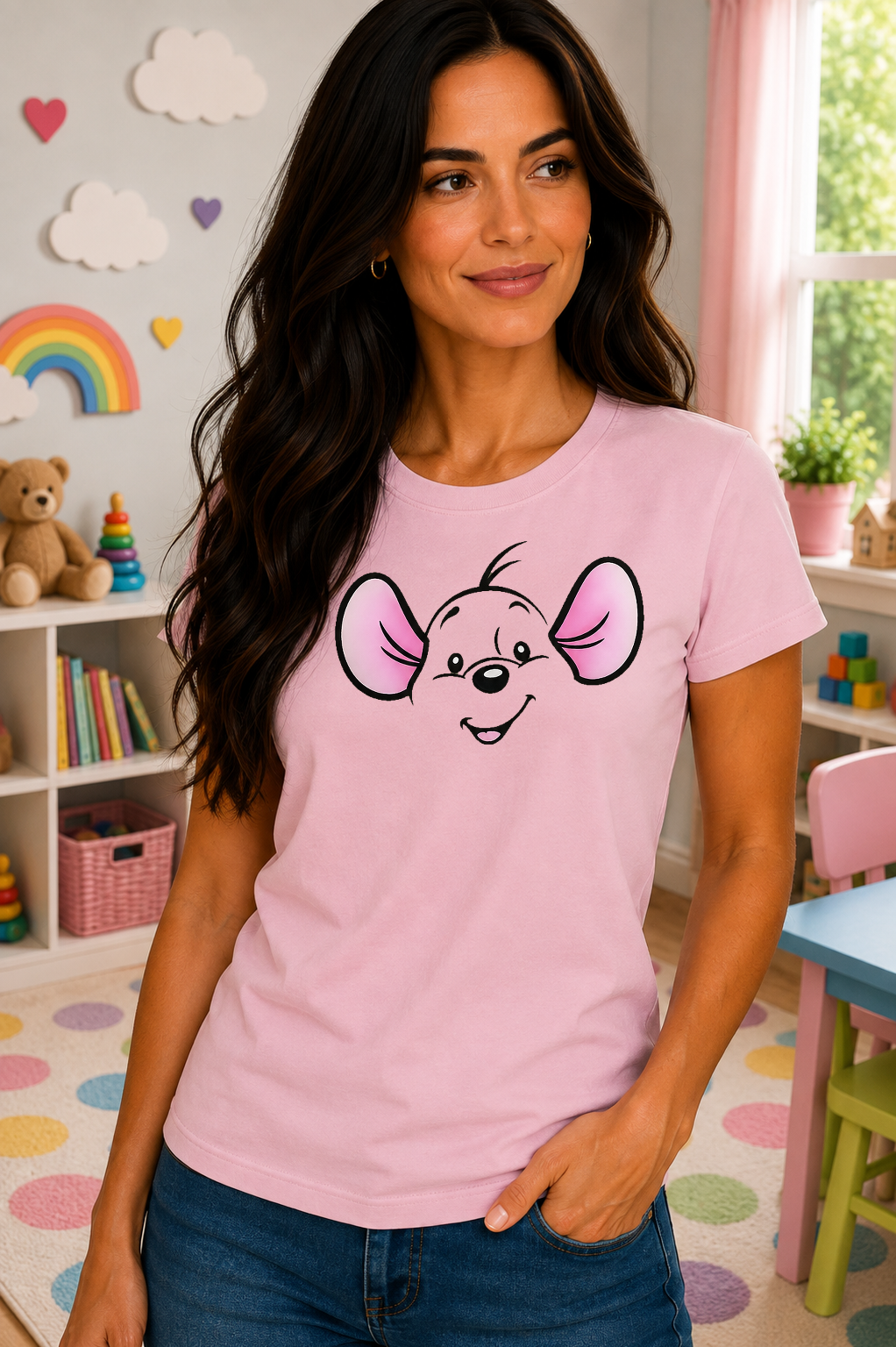 Cute Peekaboo Mouse Face T-Shirt