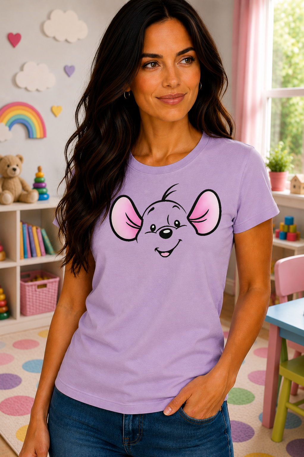 Cute Peekaboo Mouse Face T-Shirt