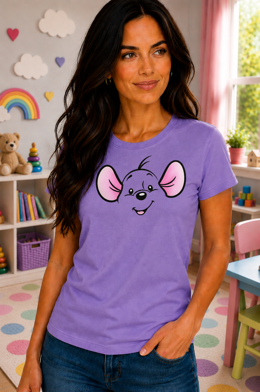 Cute Peekaboo Mouse Face T-Shirt