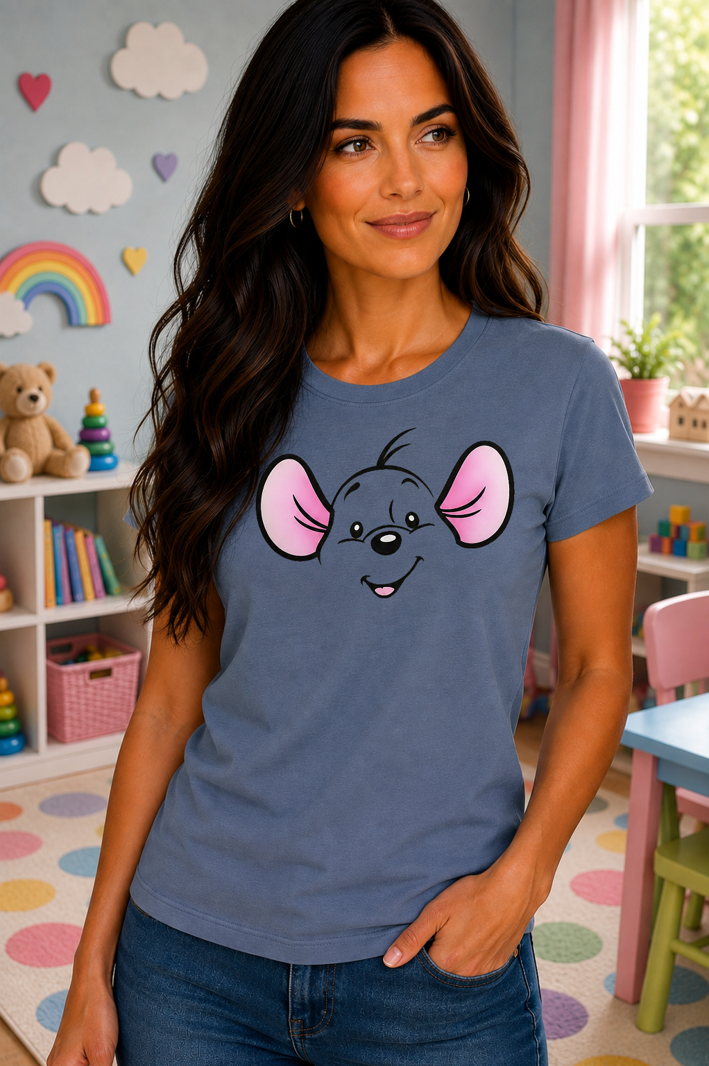 Cute Peekaboo Mouse Face T-Shirt