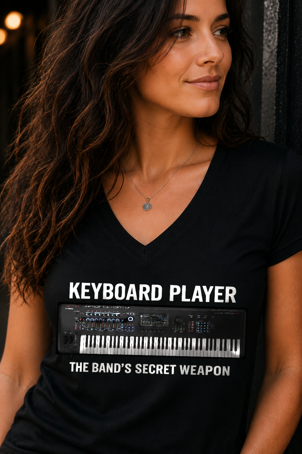 Keyboard Player The Band's Secret Weapon V-Neck Shirt