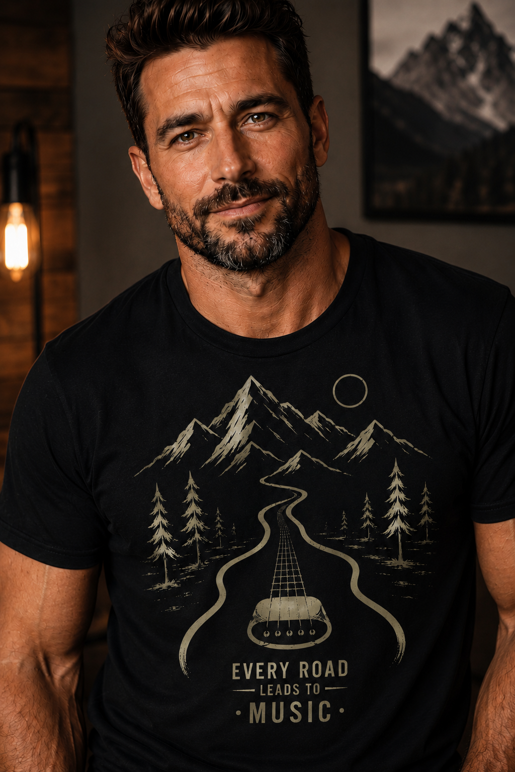 Every Road Leads to Music | Guitar Player T-Shirt