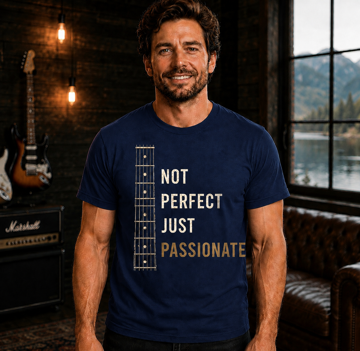 Not Perfect Just Passionate Guitar Player T-Shirt