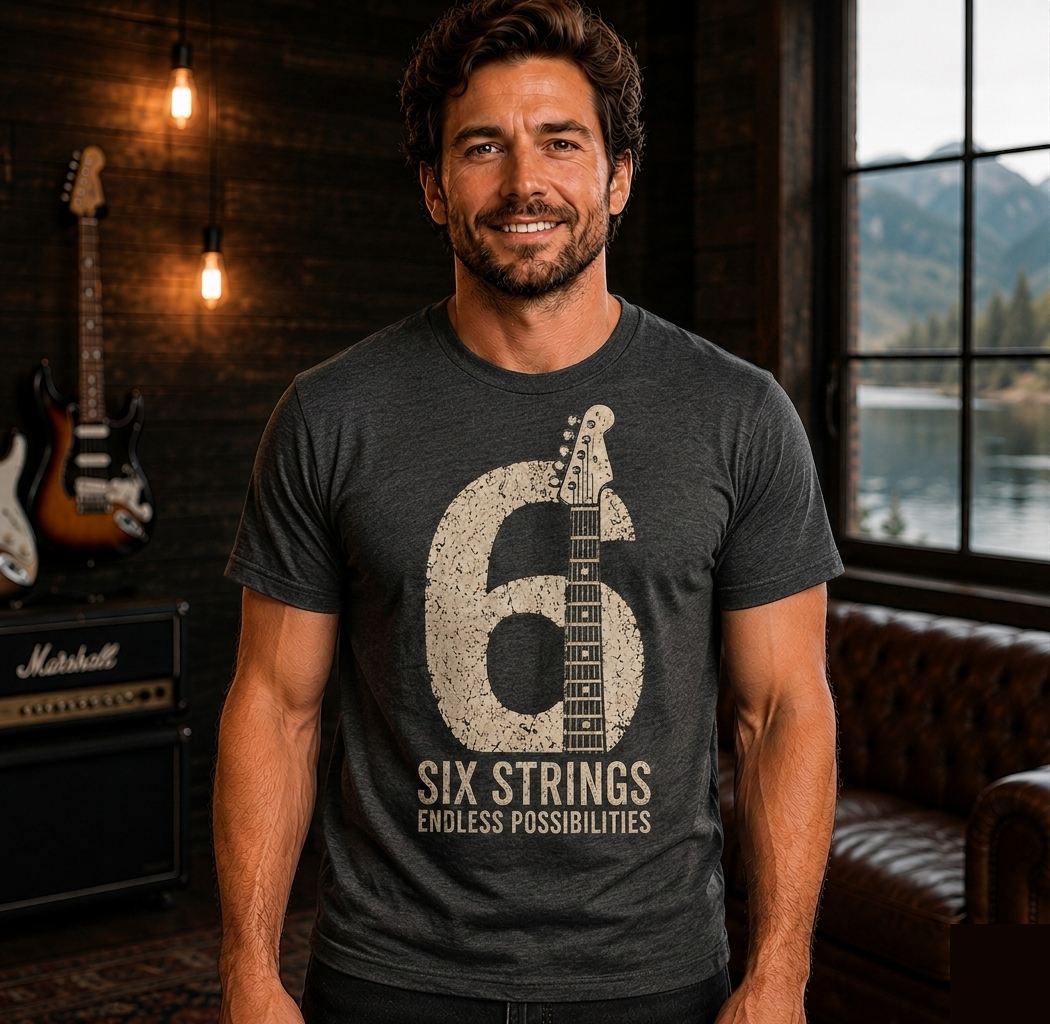 Six Strings Endless Possibilities Guitar Player T-Shirt