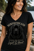 Newfoundland Loyal by Heart V-neck T-Shirt