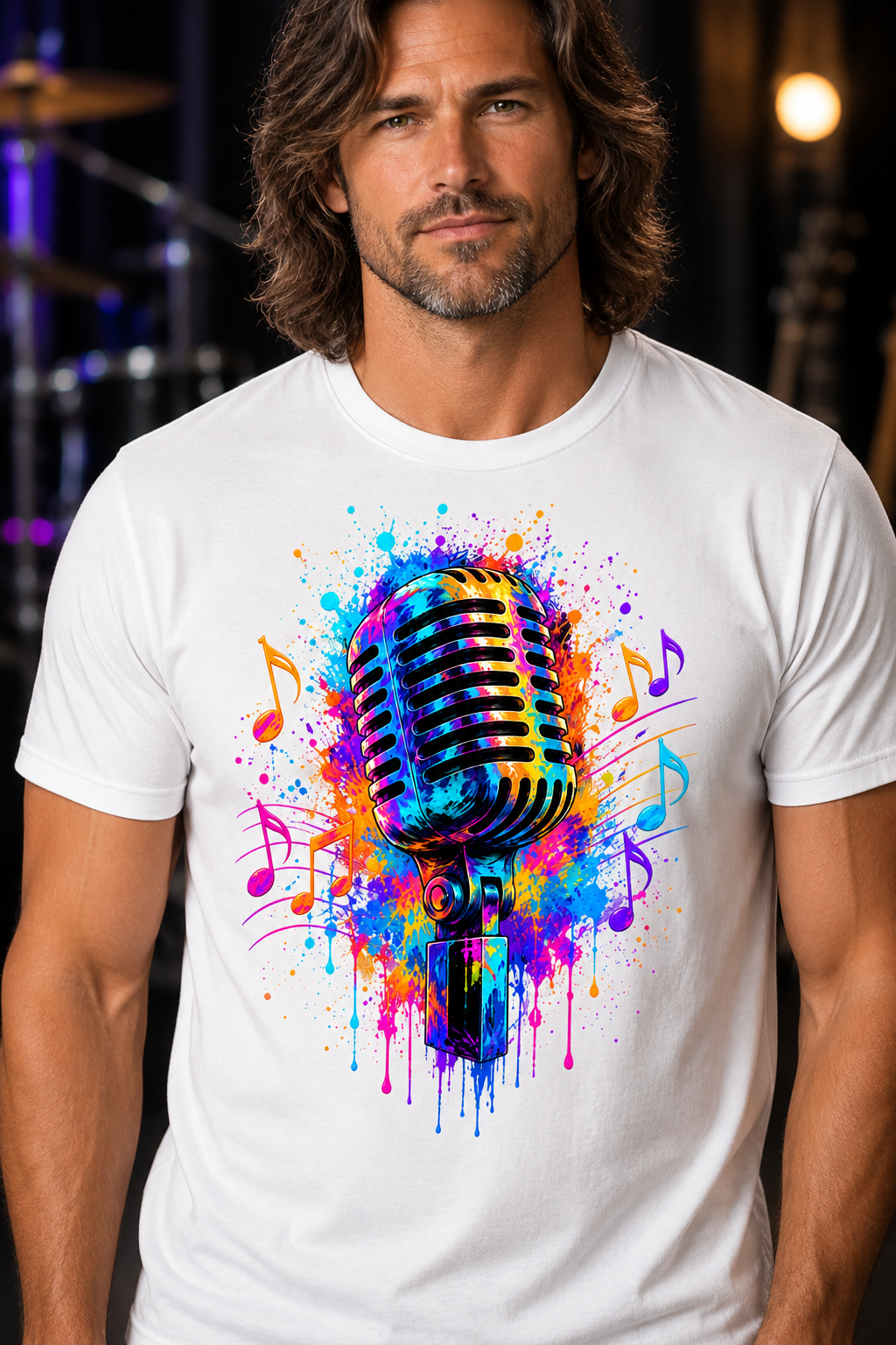 Color Splash Microphone T-Shirt