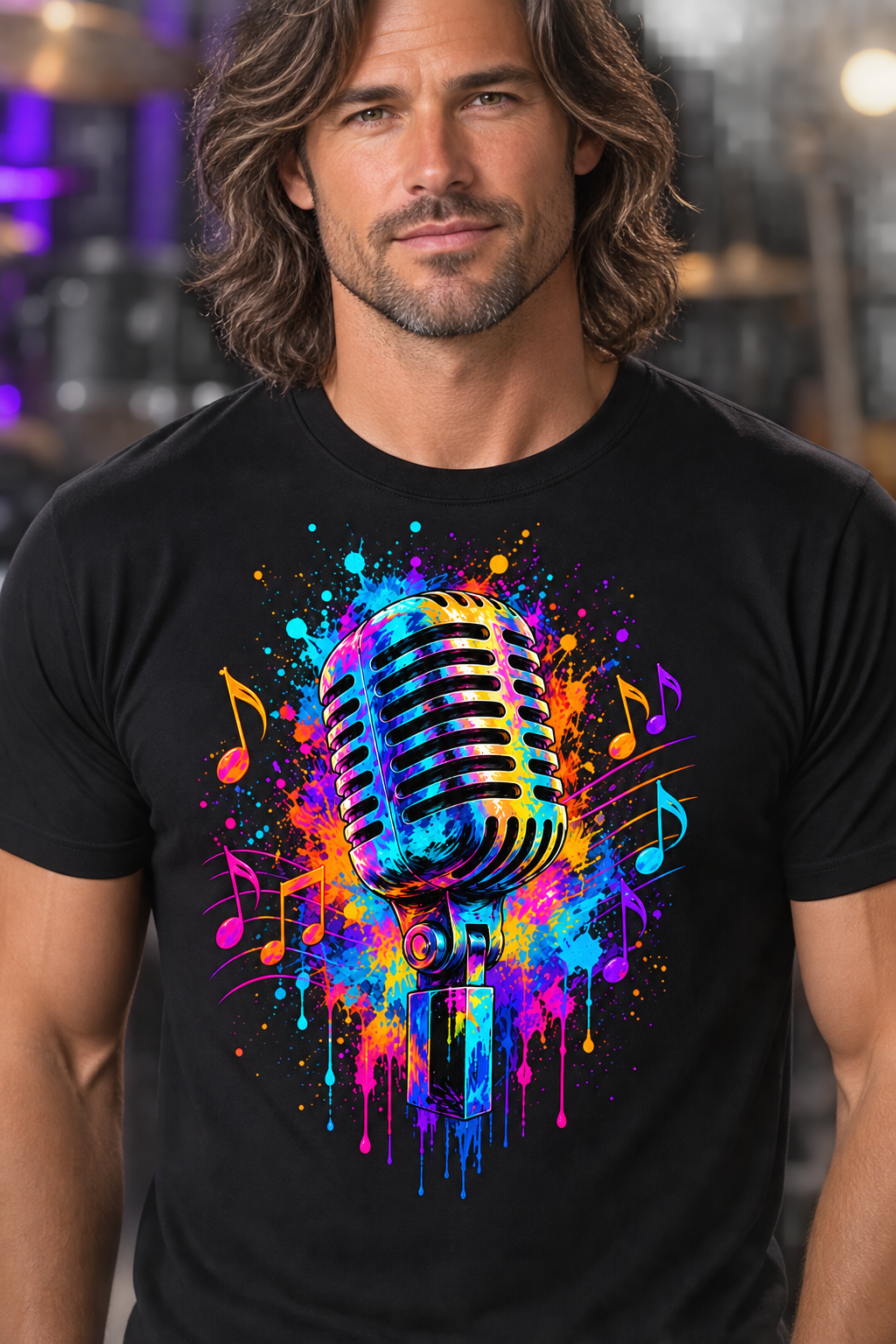 Color Splash Microphone T-Shirt