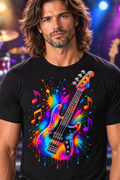 Color Splash Bass Guitar T-Shirt