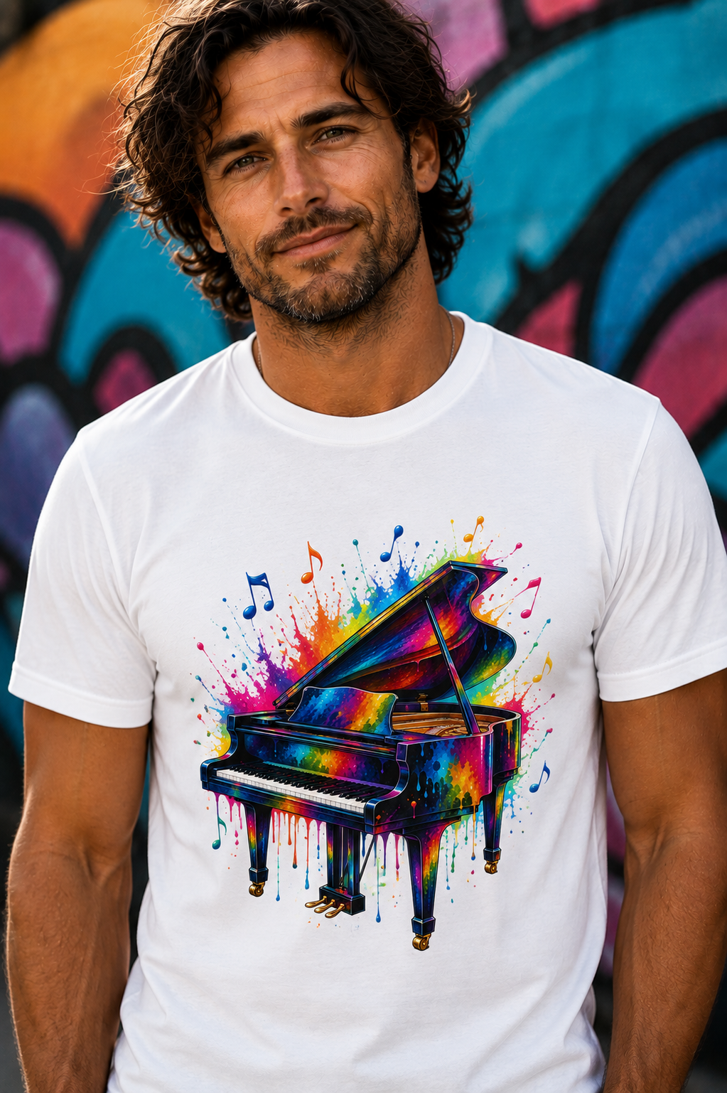 Color Splash Grand Piano T-Shirt