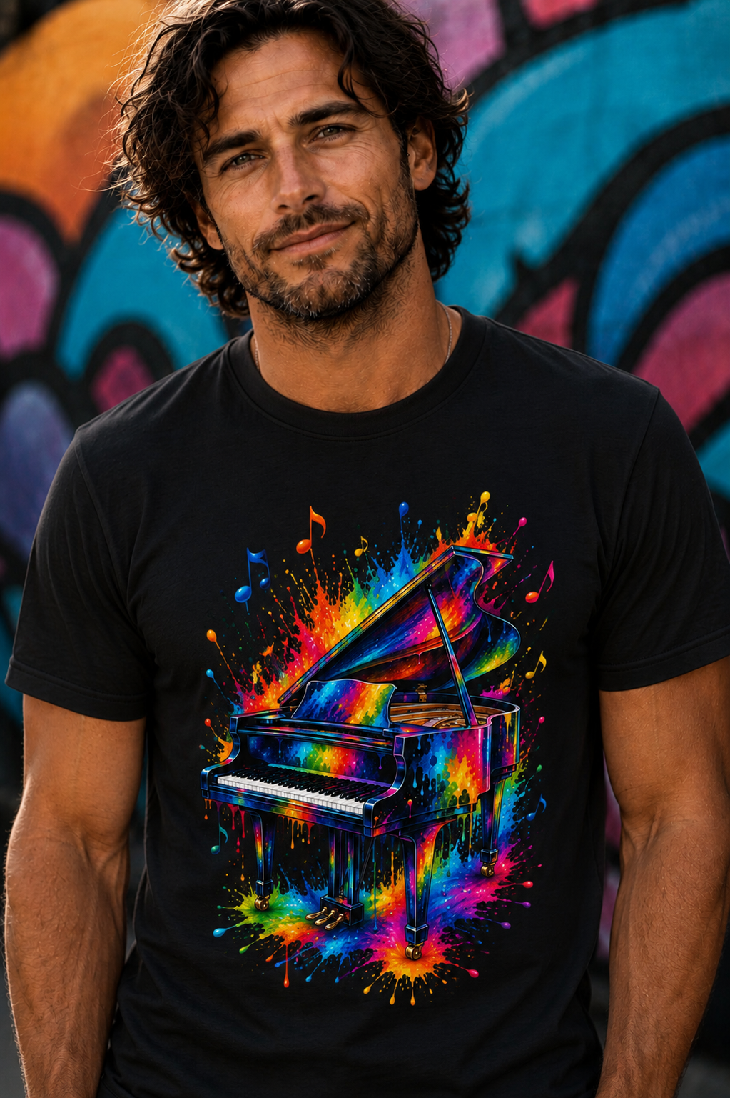 Color Splash Grand Piano T-Shirt