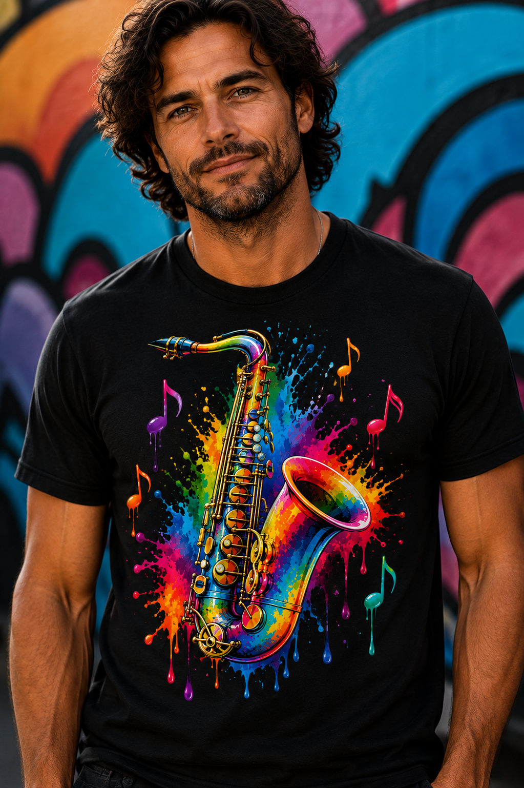 Color Splash Saxophone T-Shirt