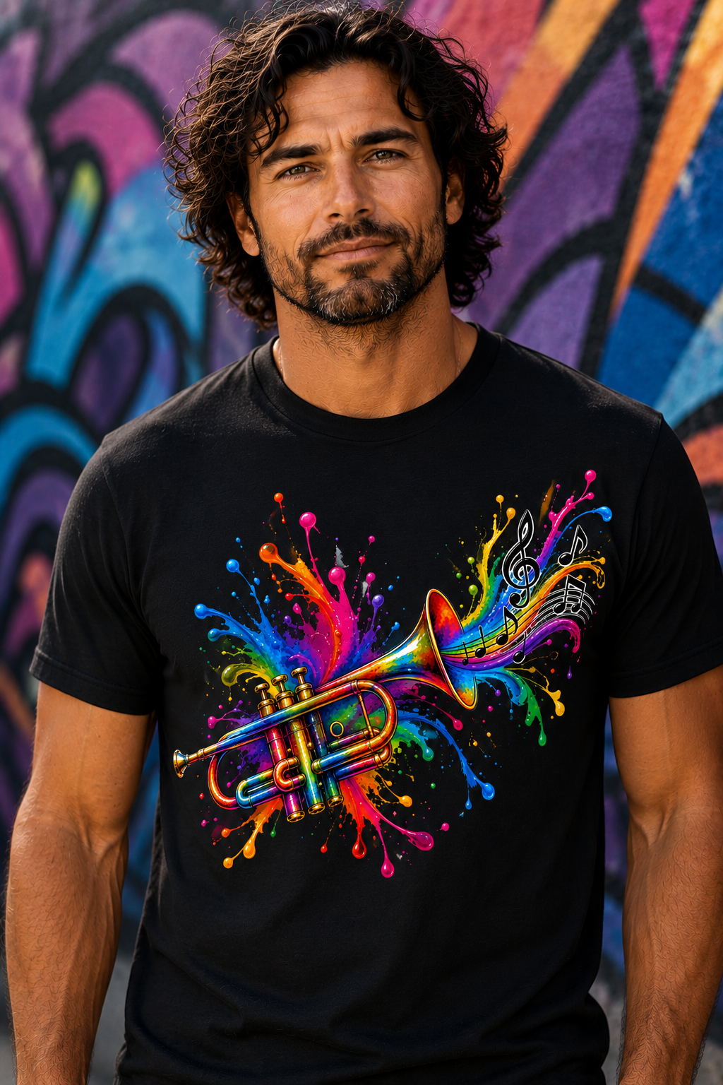 Color Splash Trumpet T-Shirt