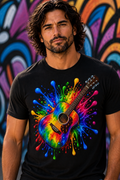Color Splash Acoustic Guitar T-Shirt