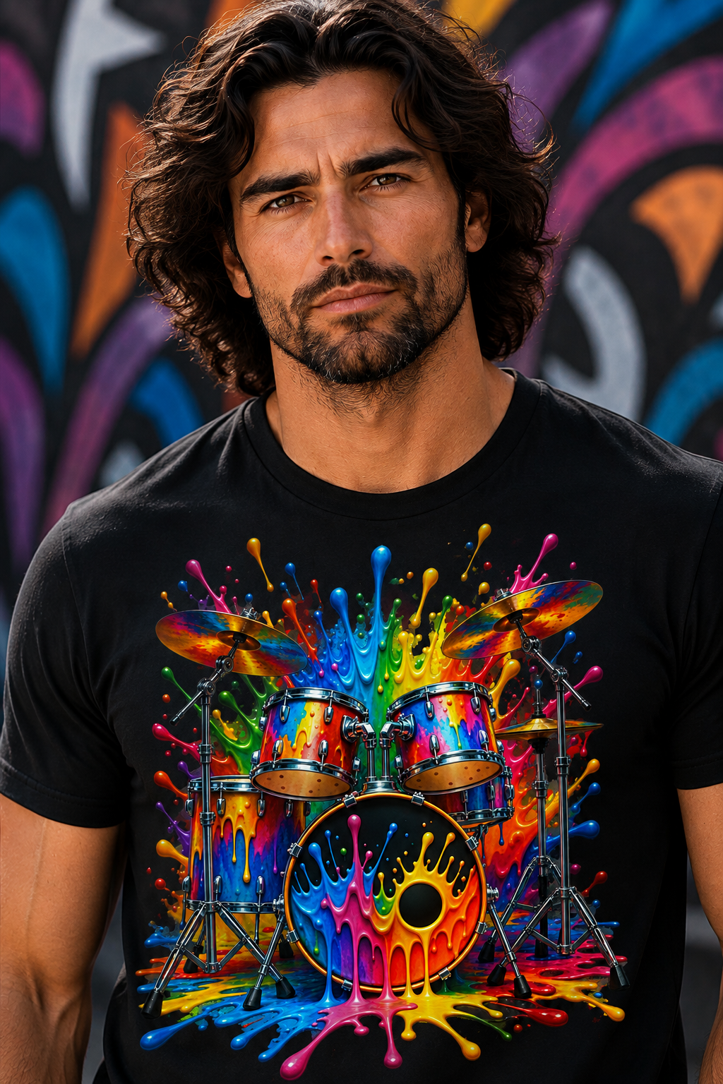 Color Splash Drum Set T-Shirt