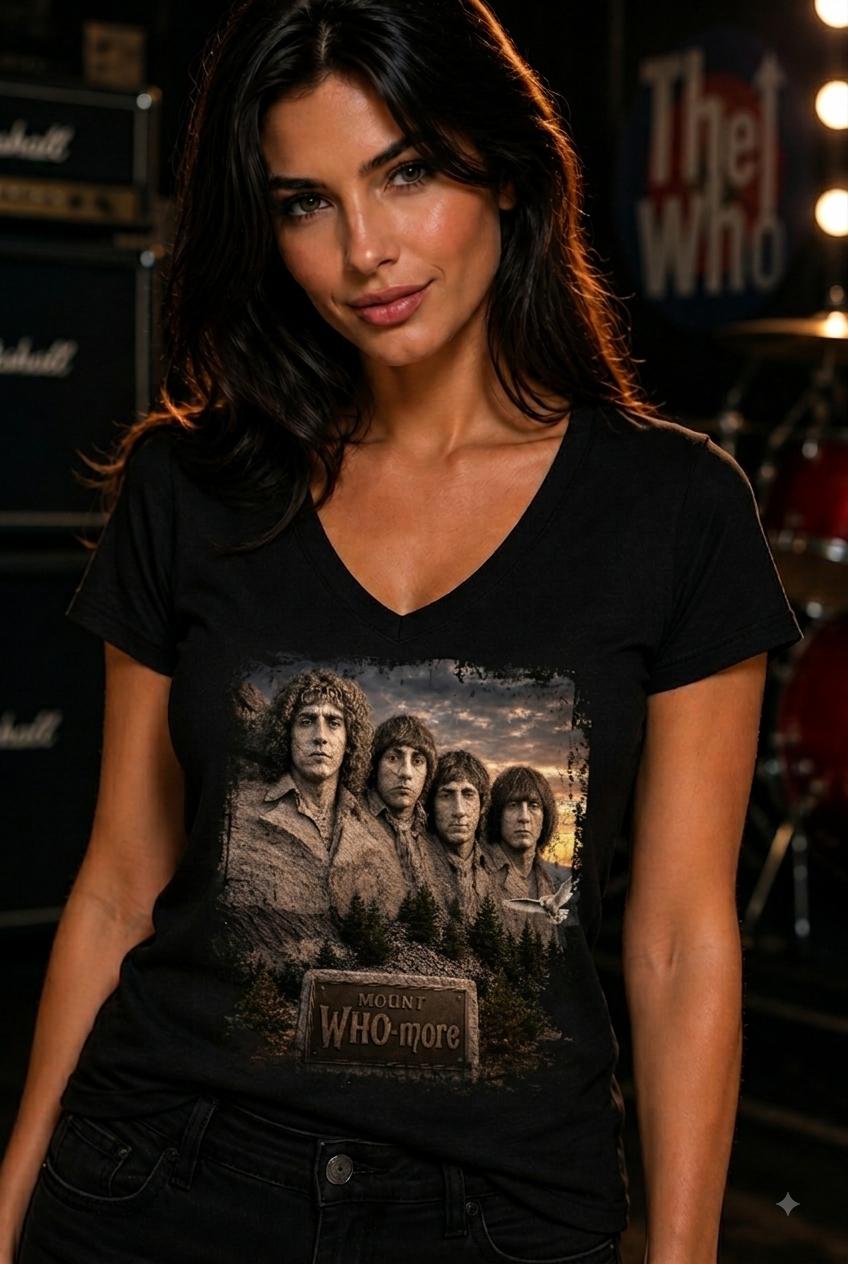 Mount WHO-more | Who Band Inspired V-Neck T-Shirt | Classic Rock