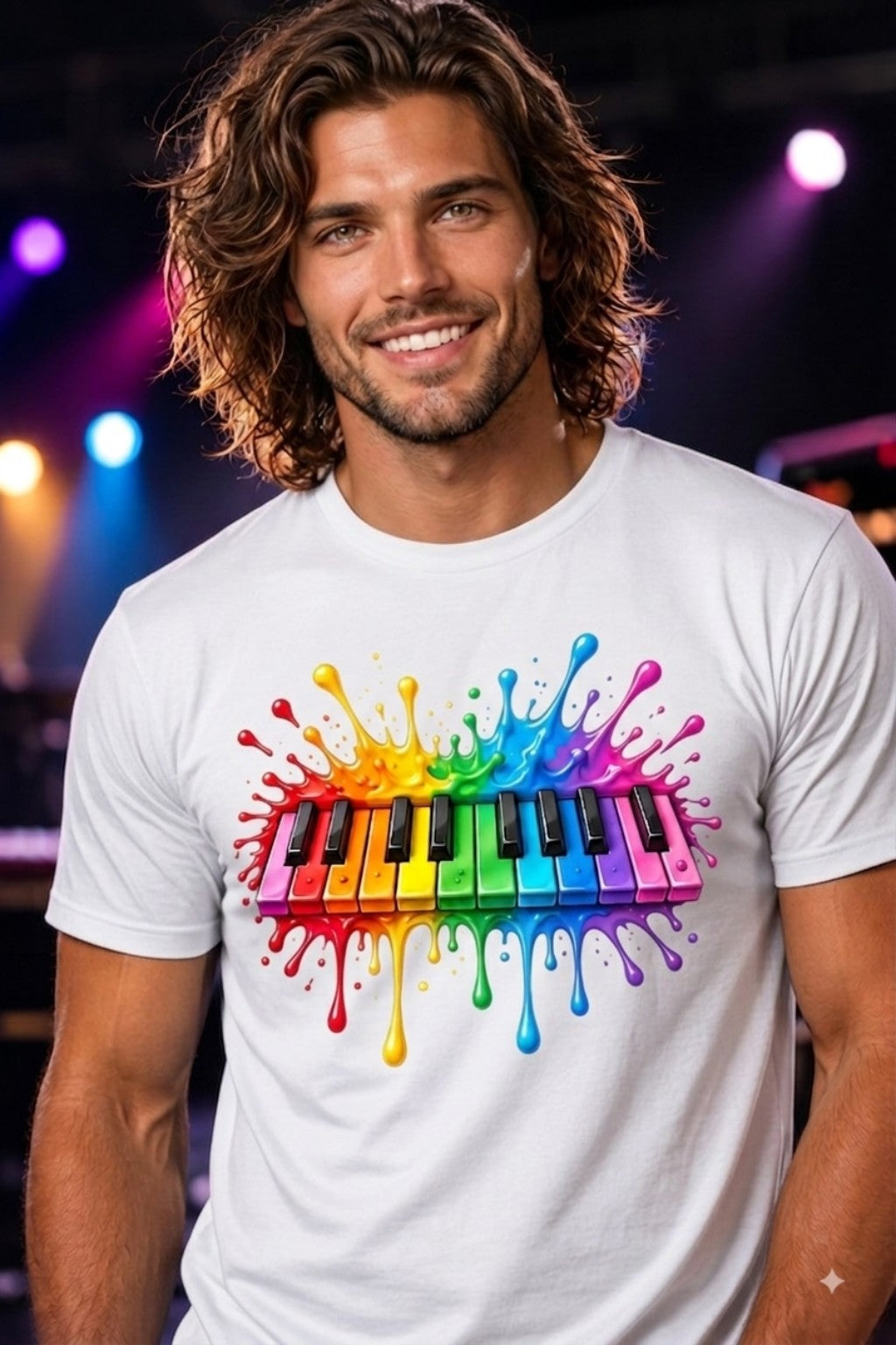 Color Splash Rainbow Piano T-Shirt
