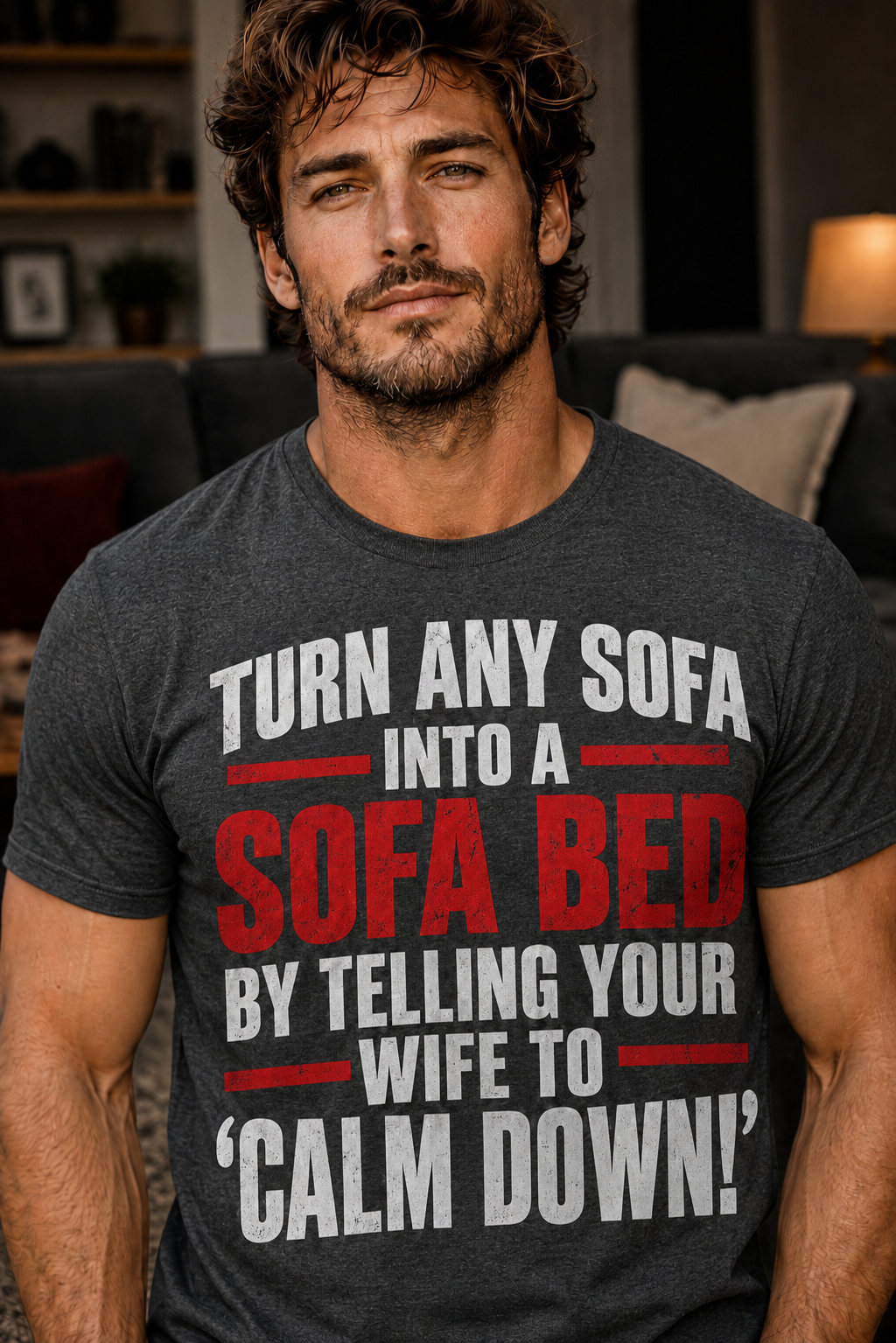 Calm Down Sofa Bed Funny T-Shirt