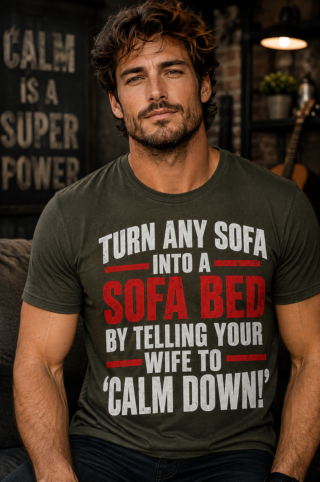 Calm Down Sofa Bed Funny T-Shirt