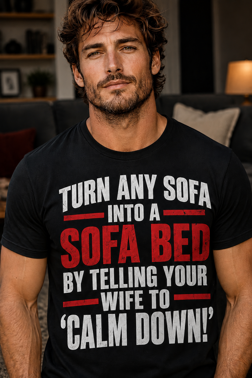Calm Down Sofa Bed Funny T-Shirt