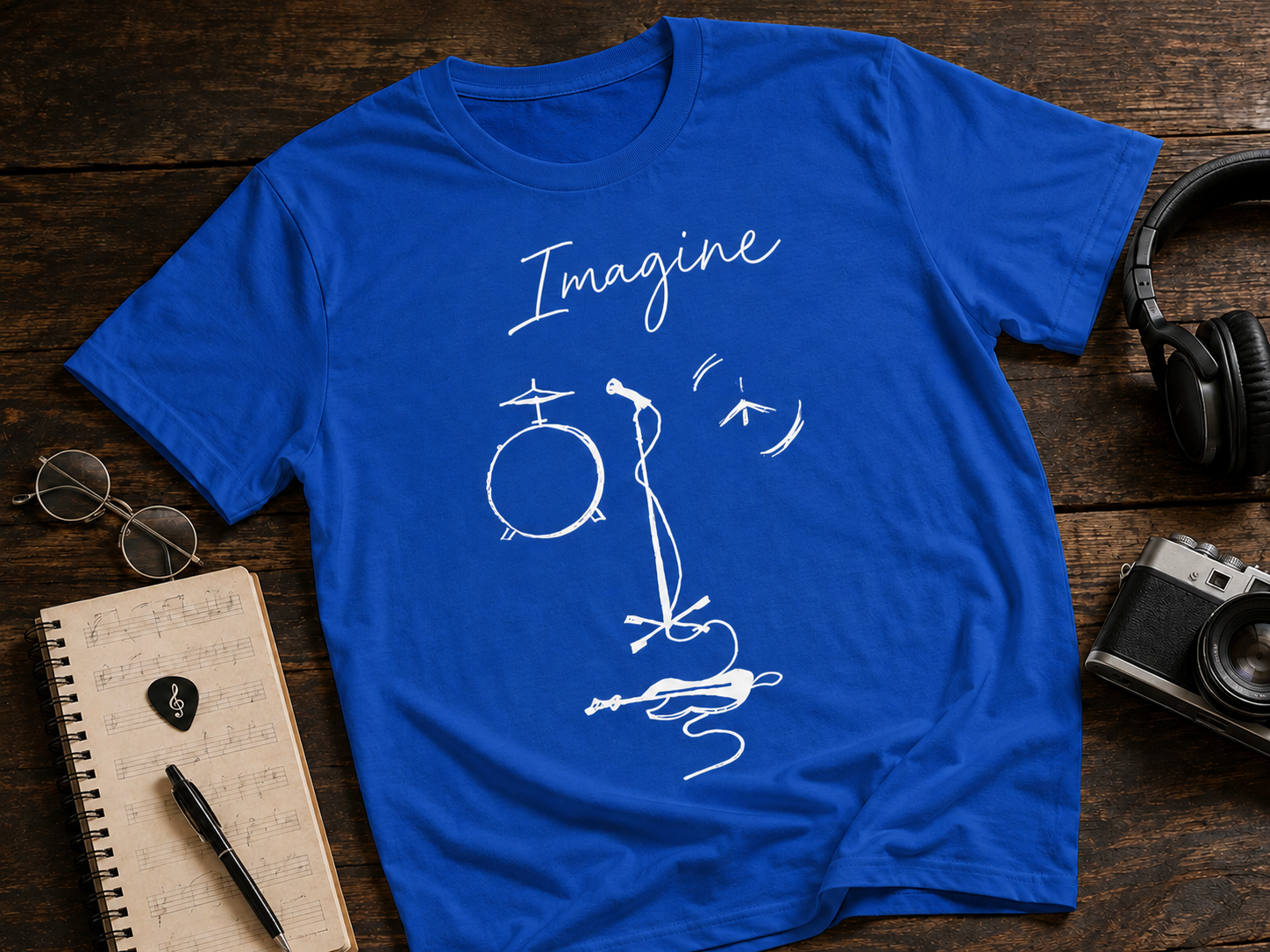 Imagine Music Sketch Garment-Dyed T-Shirt | Fab-More