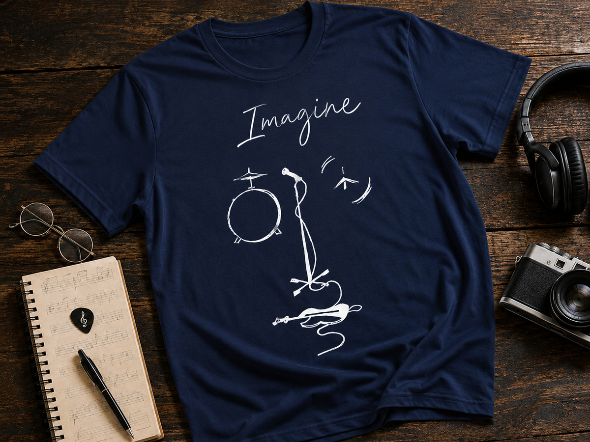 Imagine Music Sketch Garment-Dyed T-Shirt | Fab-More
