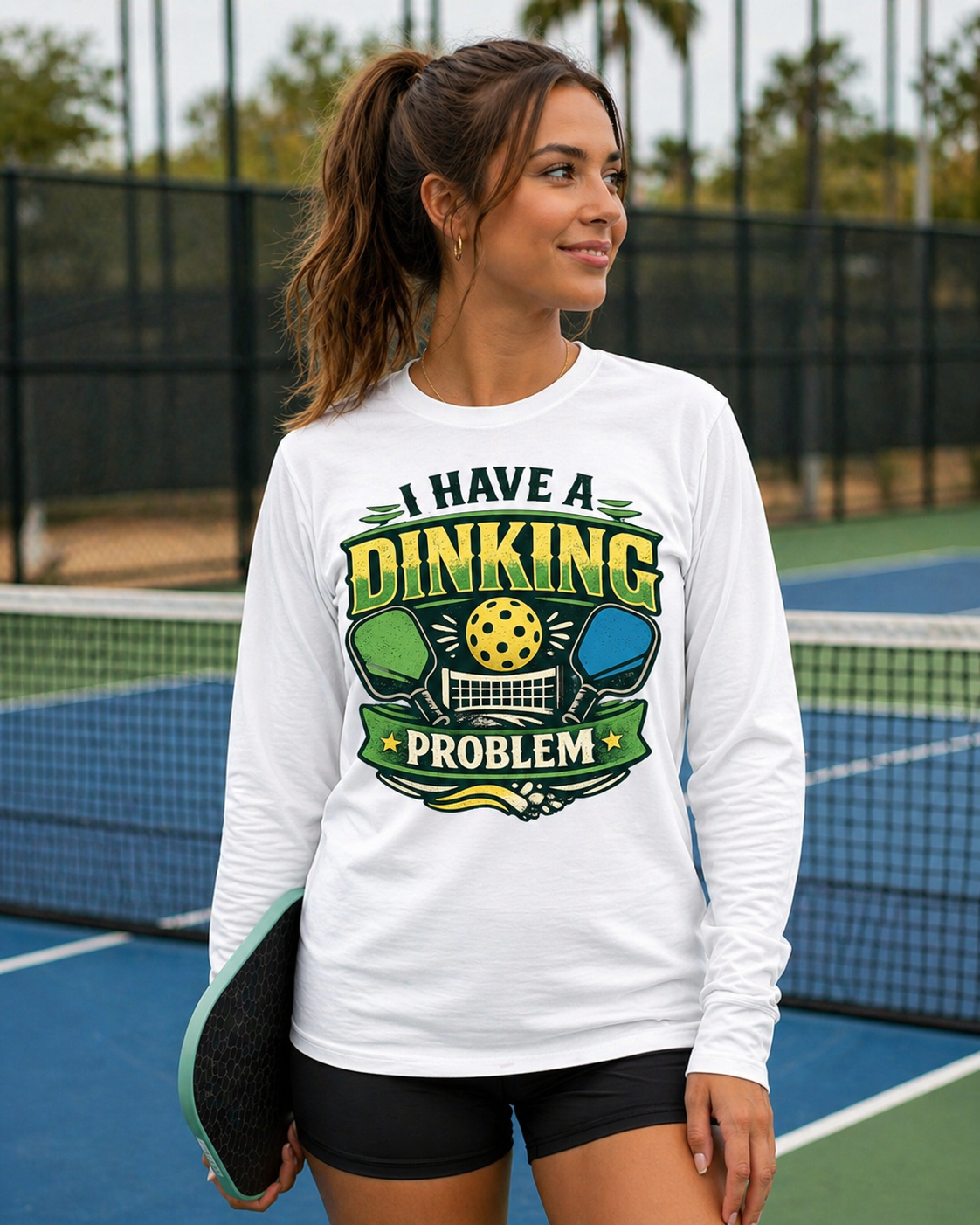 Pickleball 'I Have a Dinking Problem' Performance Long Sleeve Shirt