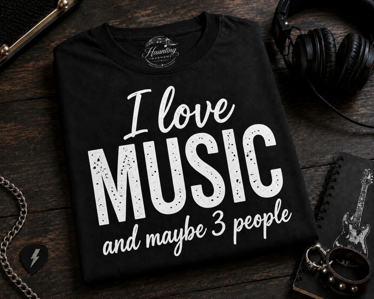 I Love Music and Maybe 3 People (White) T-Shirt
