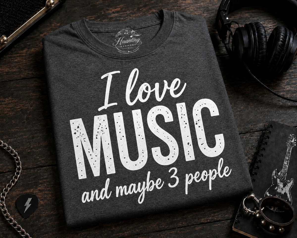 I Love Music and Maybe 3 People (White) T-Shirt