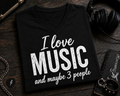 I Love Music and Maybe 3 People (White) V-Neck T-Shirt