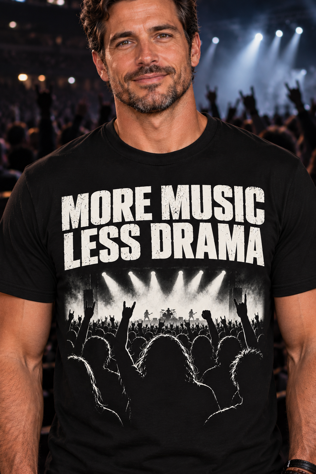 More Music Less Drama Rock Concert T-Shirt
