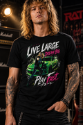 Live Large Dream Big Play Fast Shirt | 80s Shred Guitar Tee